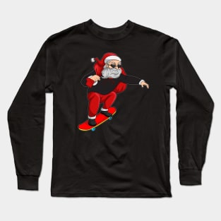 Urban Santa Skateboarding Christmas Long Sleeve T-Shirt